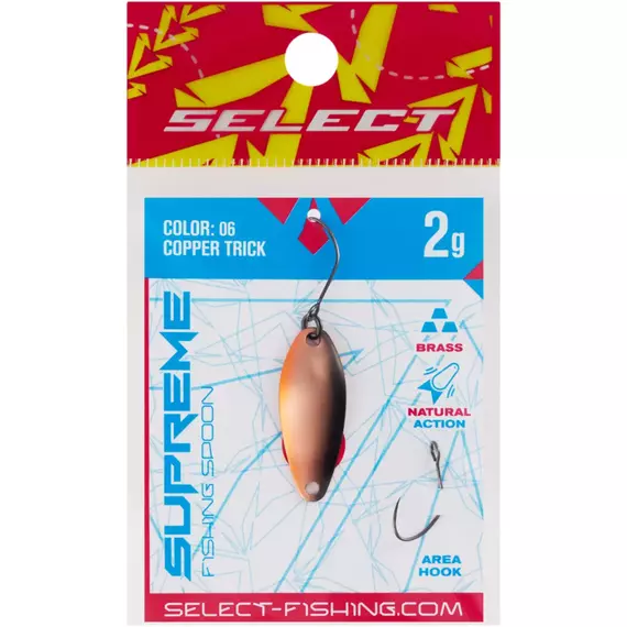 Блешня Select Supreme 2.0g 27mm #06 Copper Trick, Вага блешні: 2.0, Колір блешні: #06 Copper Trick, фото , изображение 2